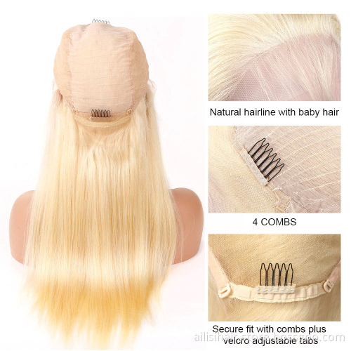 High Quality 150% 180% Pre Plucked Brazilian Hair HD Lace Frontal Wigs Transparent Swiss Lace 613 Frontal Wig